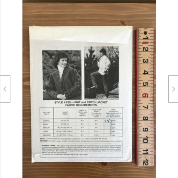 MacPhee Sewing Pattern #230 Knit & Stitch Children's Jacket w/Hand Knit Sleeves - Picture 4 of 6